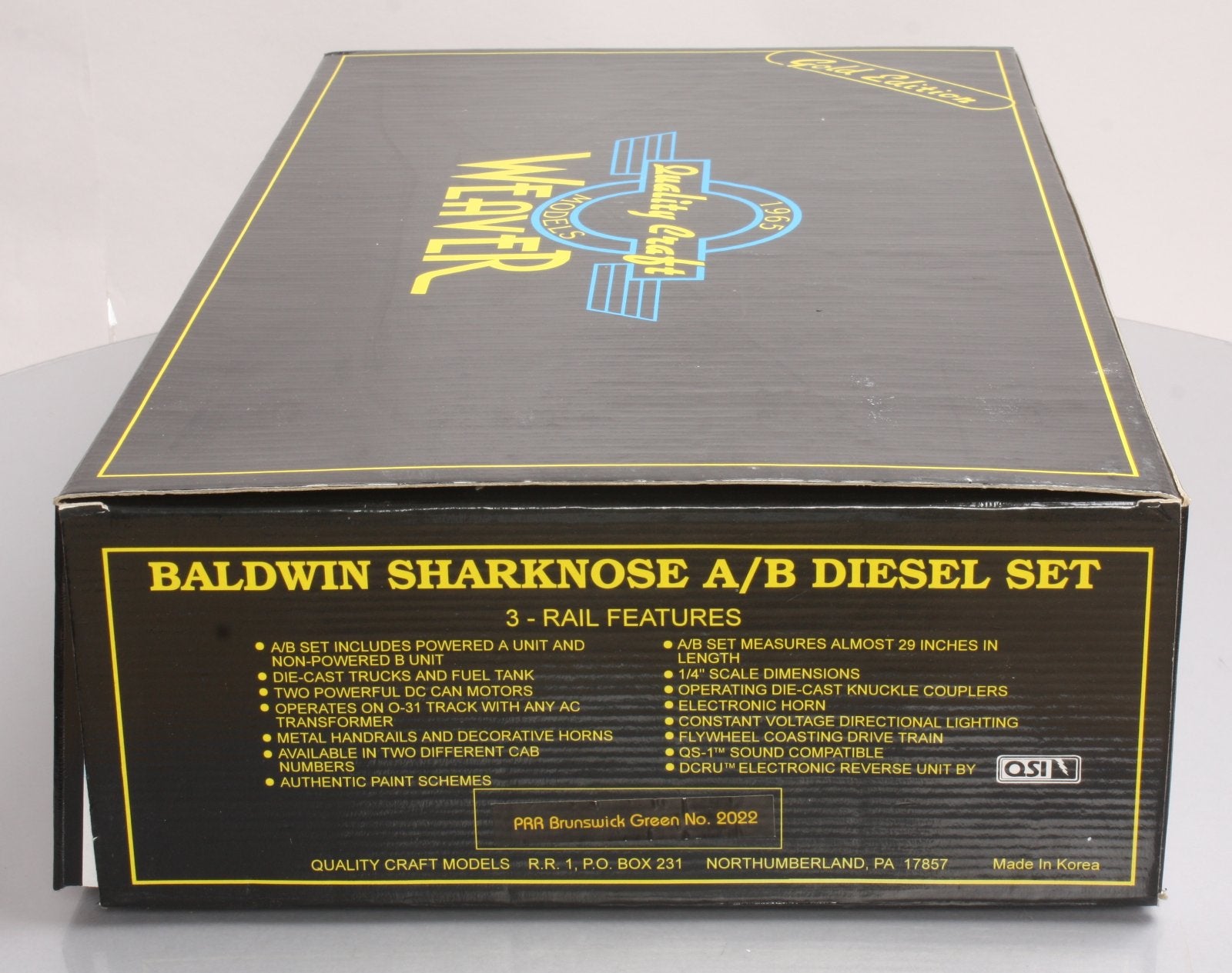 Weaver 2022 O PRR Baldwin Sharknose A/B Diesel Loco Set #2022/2022B -3 Rail LN/Box