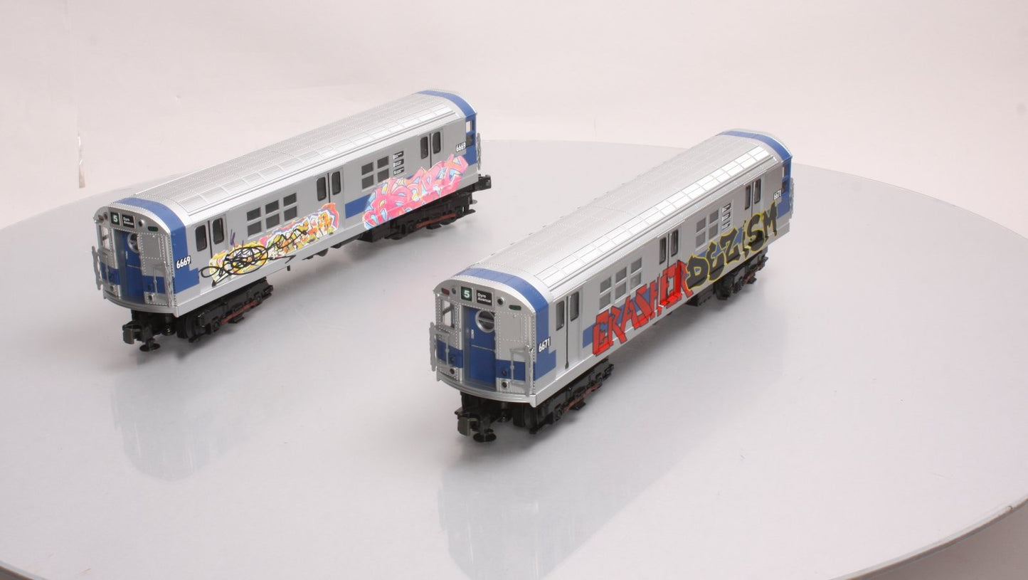 MTH 30-2391-3 O MTA - Graffiti R-17 Subway Add-On Non Powered Set (Set of 2) LN/Box