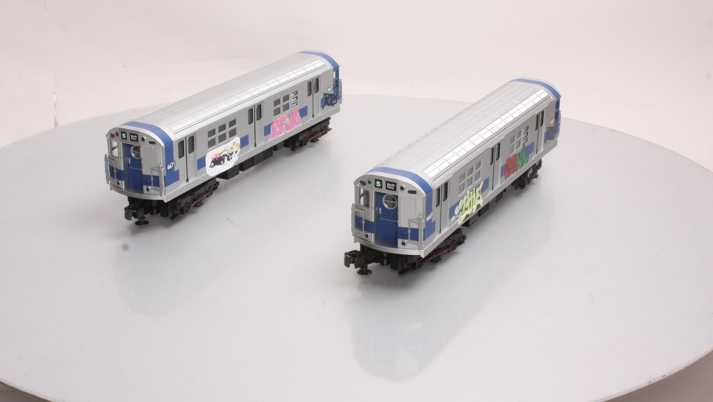 MTH 30-2391-3 O MTA - Graffiti R-17 Subway Add-On Non Powered Set (Set of 2) LN/Box