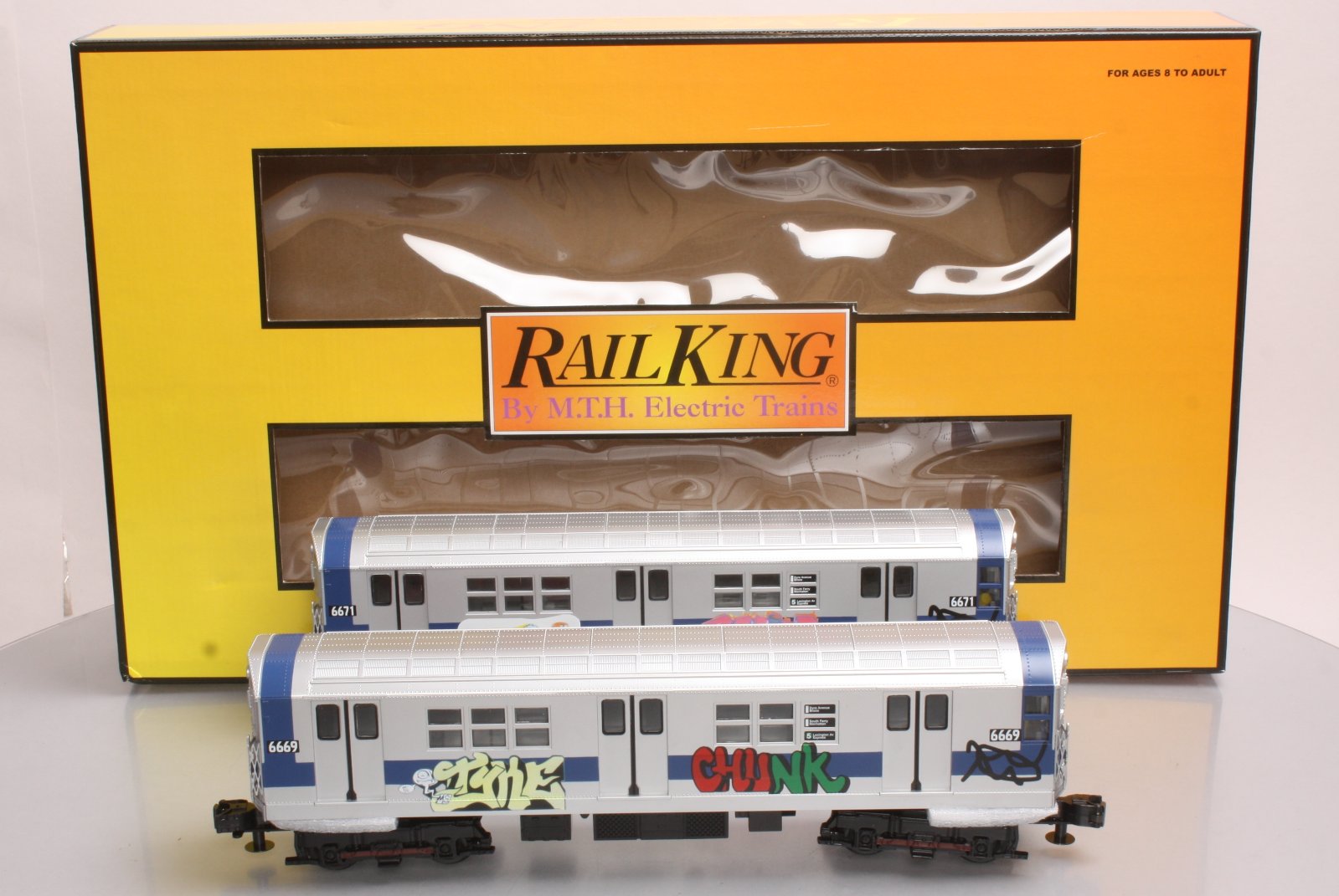 MTH 30-2391-3 O MTA - Graffiti R-17 Subway Add-On Non Powered Set (Set of 2) LN/Box