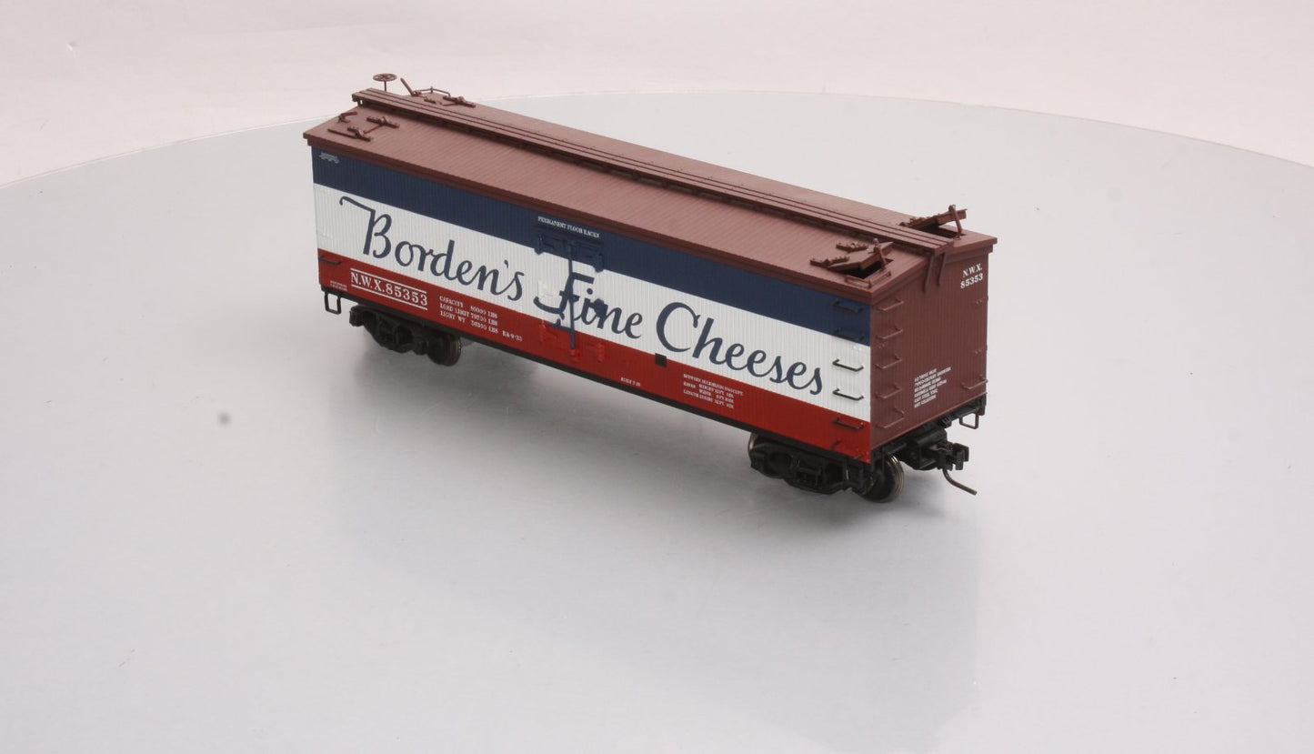 Atlas 7704-2 O Borden's Fine Cheese 40' Woodside Reefer Car #85353 (2-Rail) NIB