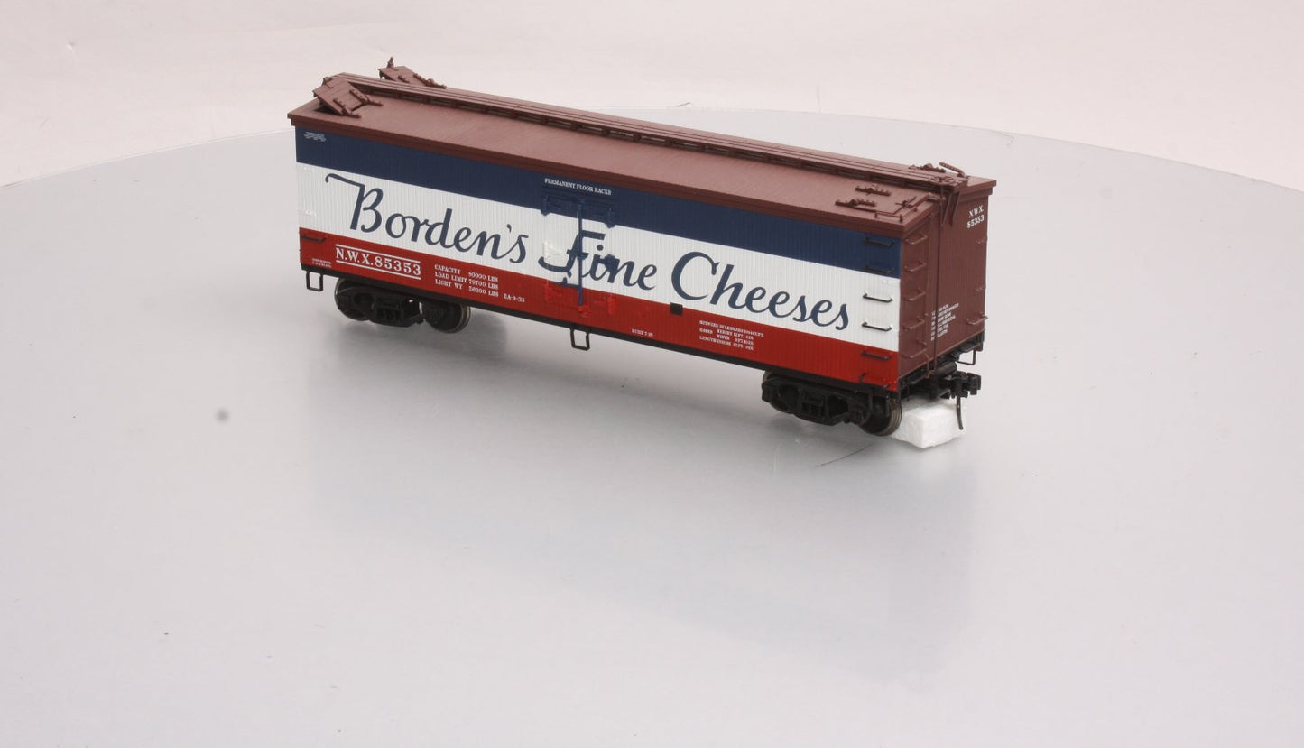 Atlas 7704-2 O Borden's Fine Cheese 40' Woodside Reefer Car #85353 (2-Rail) NIB