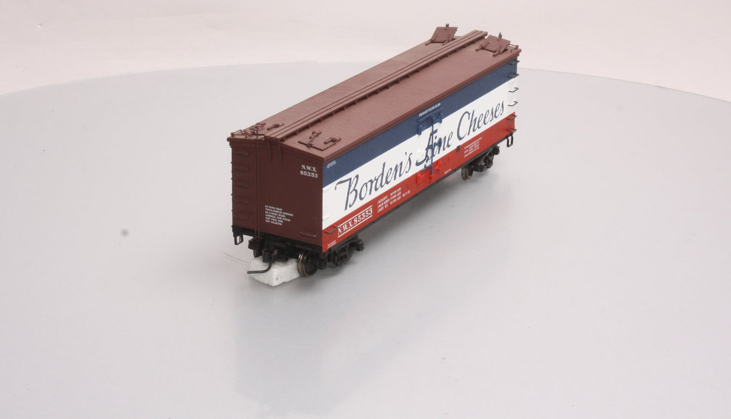Atlas 7704-2 O Borden's Fine Cheese 40' Woodside Reefer Car #85353 (2-Rail) NIB