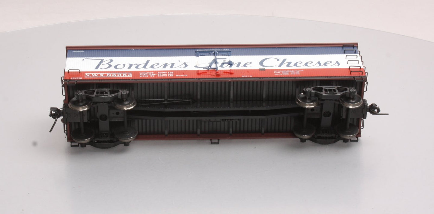 Atlas 7704-2 O Borden's Fine Cheese 40' Woodside Reefer Car #85353 (2-Rail) NIB