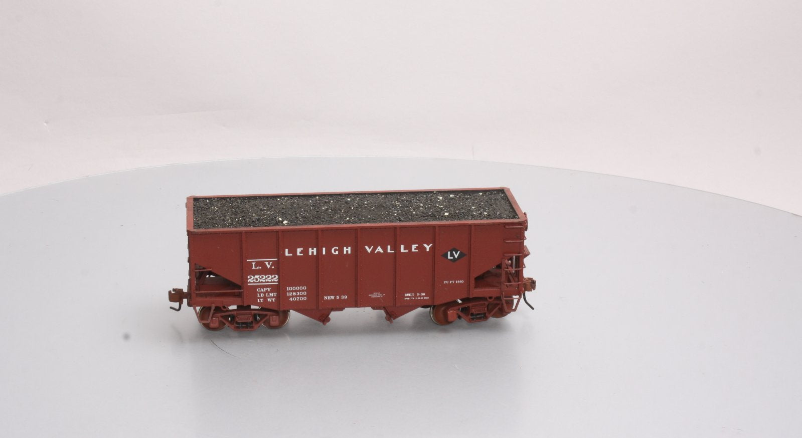 Atlas 7758-3 O Scale Lehigh Valley 55-Ton Fishbelly Hopper Car #25222 (2 Rail) EX/Box