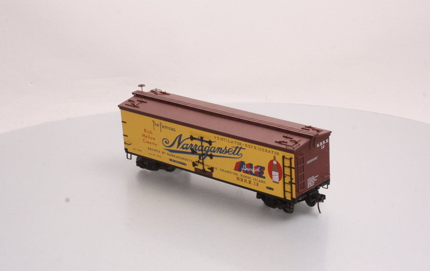 Atlas 7722-2 Narragansett Banquet Ale 40' Woodside Reefer #12 - 2 Rail LN/Box