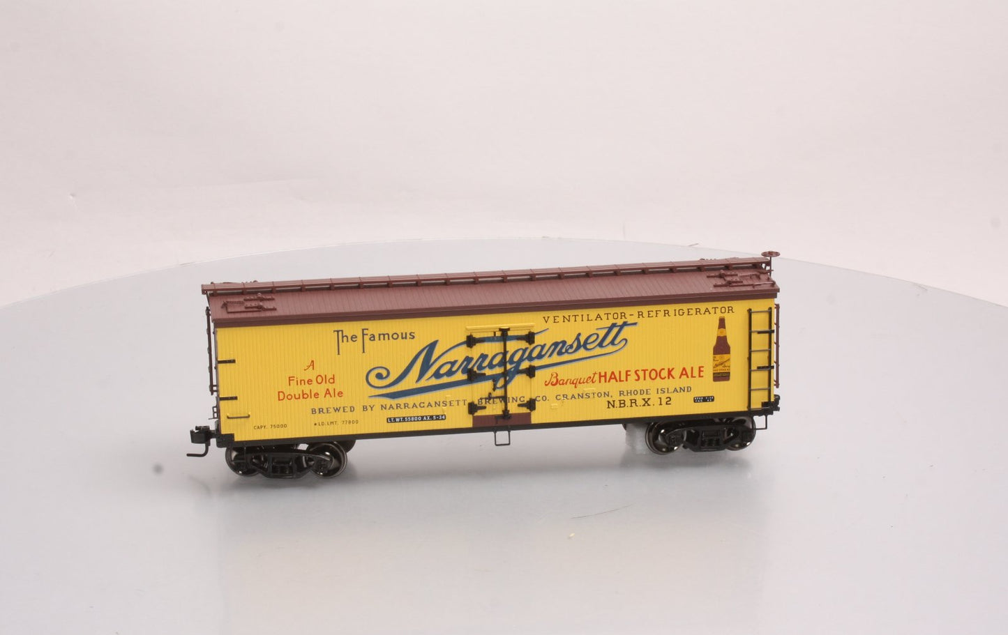 Atlas 7722-2 Narragansett Banquet Ale 40' Woodside Reefer #12 - 2 Rail LN/Box