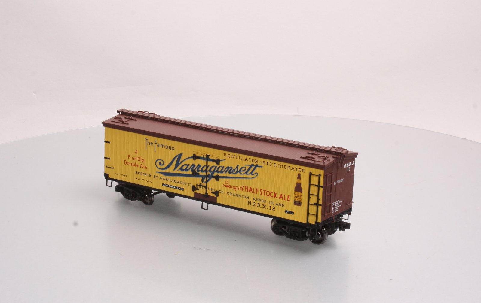 Atlas 7722-2 Narragansett Banquet Ale 40' Woodside Reefer #12 - 2 Rail LN/Box