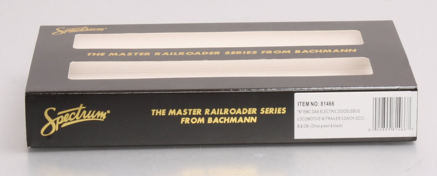 Bachmann 81466 N Baltimore and Ohio EMC Electric Doodlebug & Trailer Coach (DCC) LN/Box