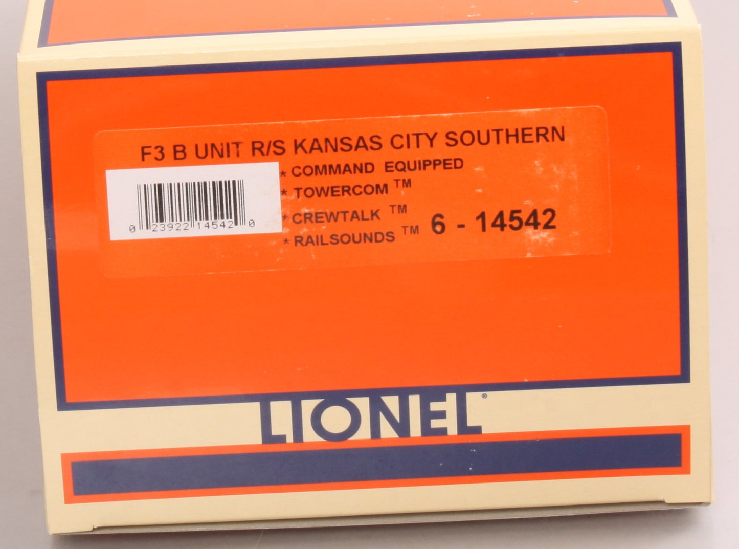 Lionel 6-14542 O Kansas City Southern F-3 B Unit Non-Powered Diesel Loco #2388C LN/Box