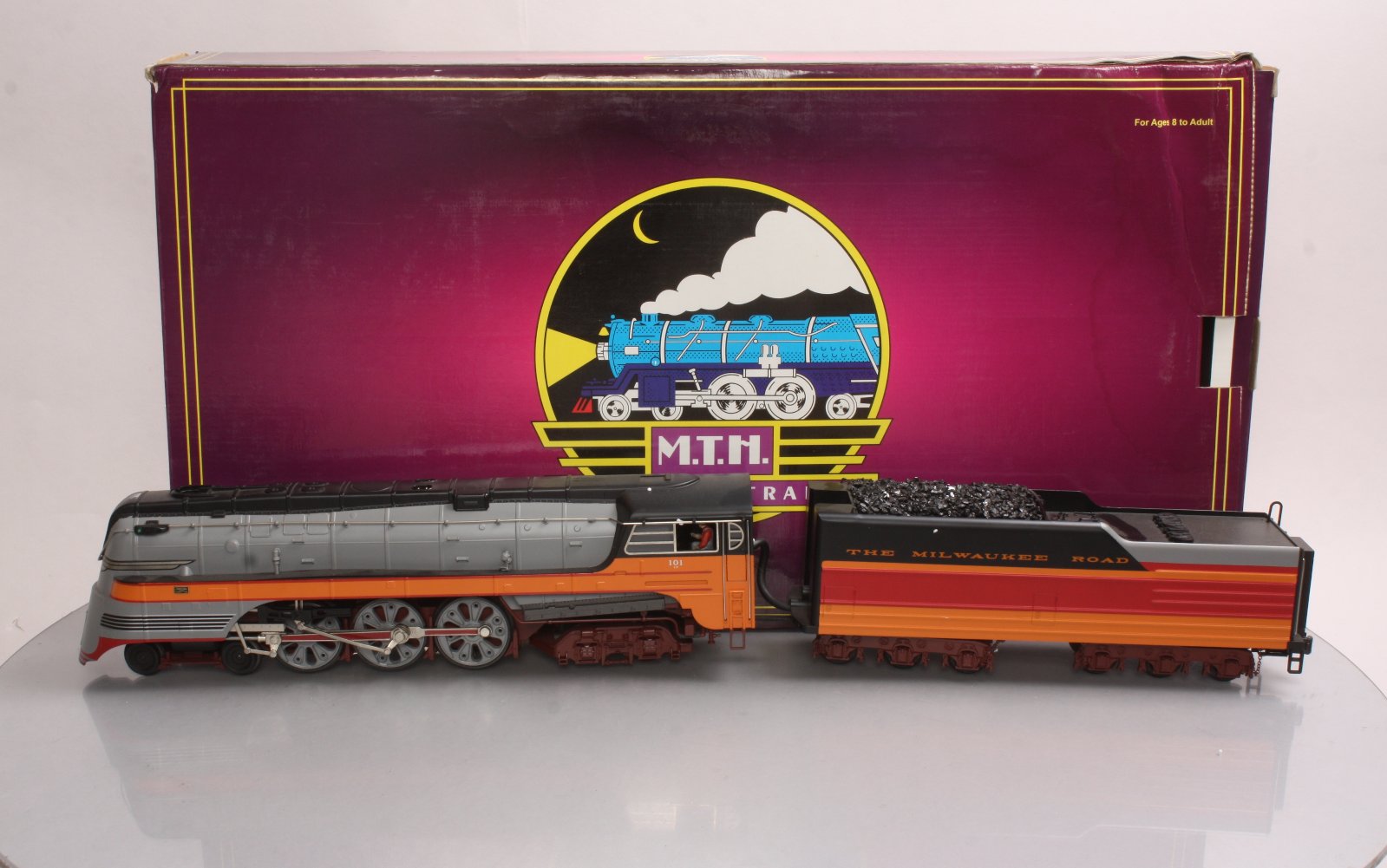 MTH 20-3096-1 O Milwaukee Road 4-6-4 Steam Locomotive & Tender w/PS2 #101 LN/Box