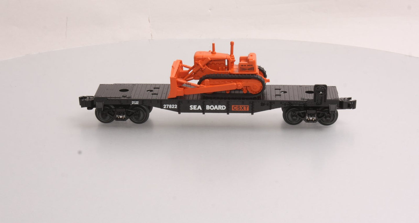 Lionel 6-27822 O Gauge Seaboard/CSXT Flatcar with Bulldozer LN/Box