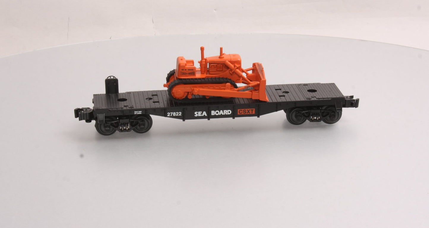 Lionel 6-27822 O Gauge Seaboard/CSXT Flatcar with Bulldozer LN/Box