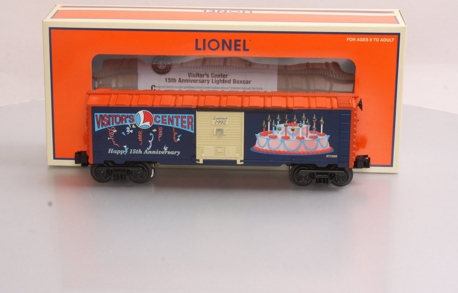 Lionel 6-36841 O Gauge Visitor's Center 15Th Anniversary Lighted Boxcar #071208 LN/Box
