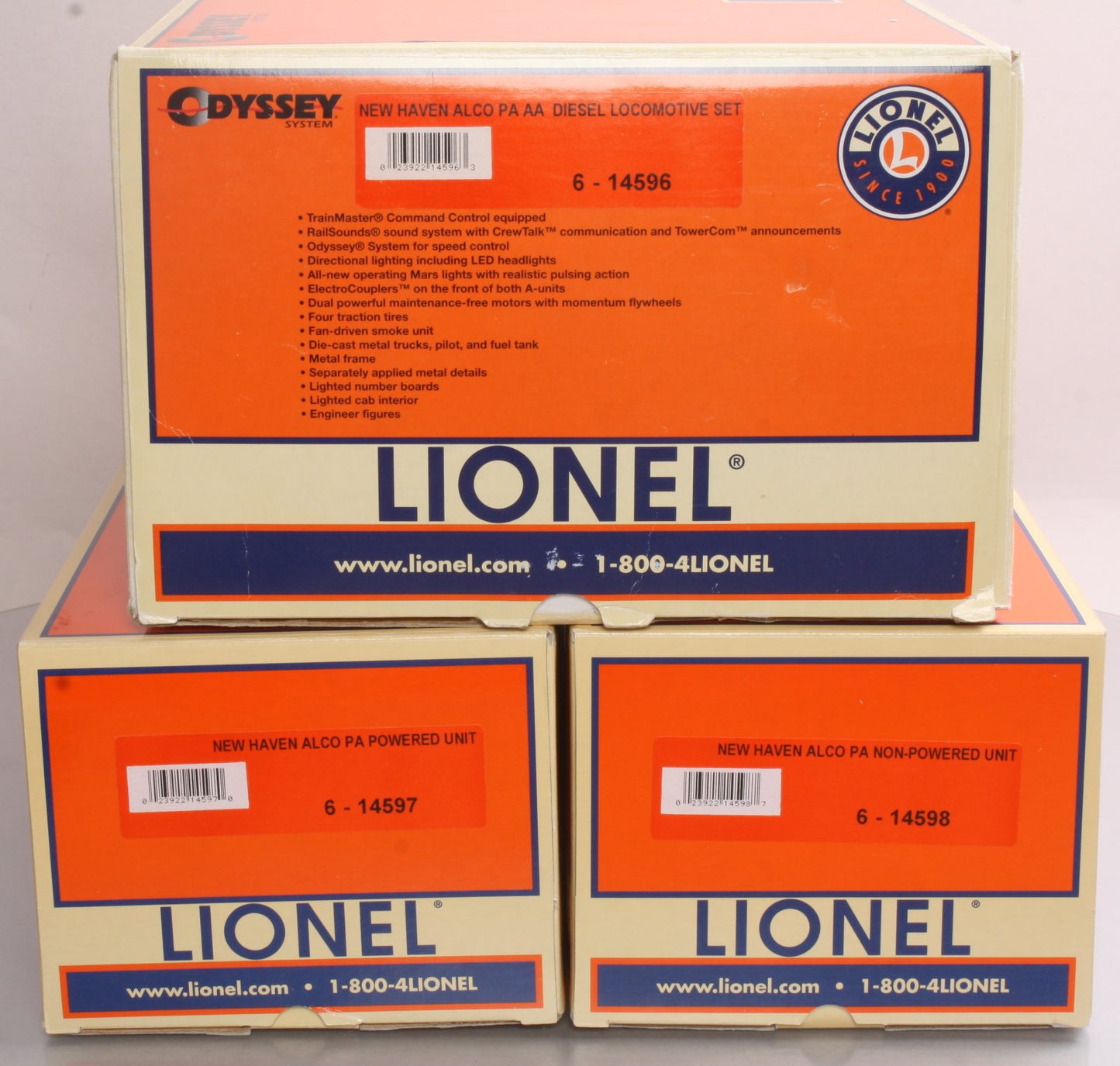 Lionel 6-14596 O Scale New Heaven PA AA Unit Diesel Engine Set #0767/0768 LN/Box