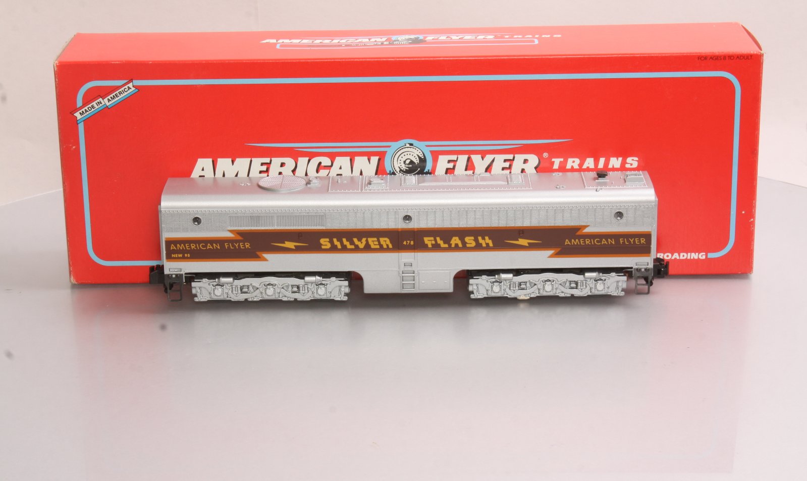 American Flyer 6-48127 S Silver Flash Non Powered Alco B Unit with Horn #478 LN/Box