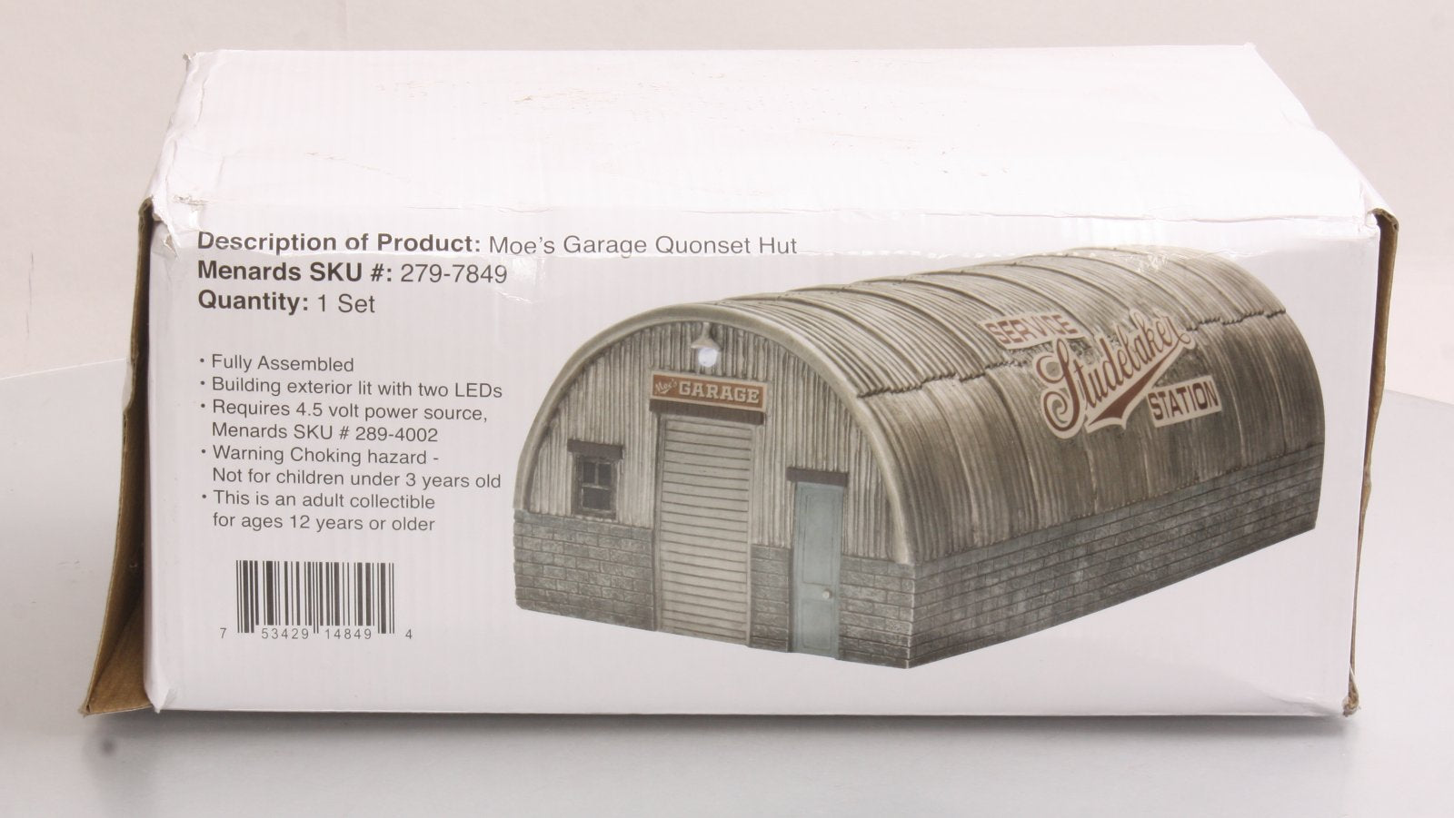 Menards 279-7849 O Gauge Moe's Garage Quonset Hut Assembled VG/Box