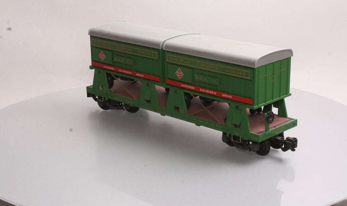 REA REA-46501 G Scale Piggyback Flat Car w/2 Trailers LN/Box