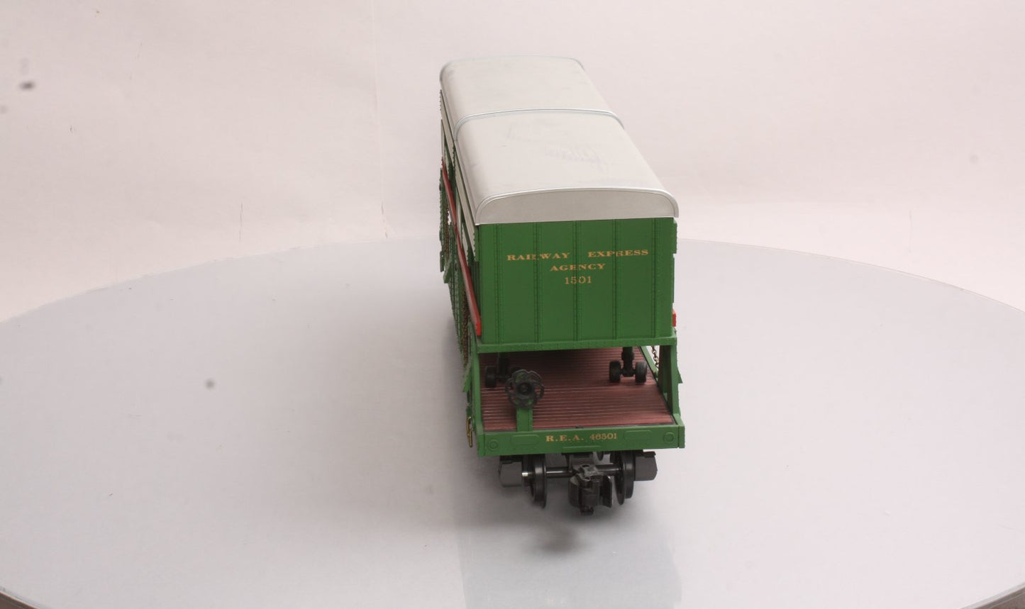 REA REA-46501 G Scale Piggyback Flat Car w/2 Trailers LN/Box