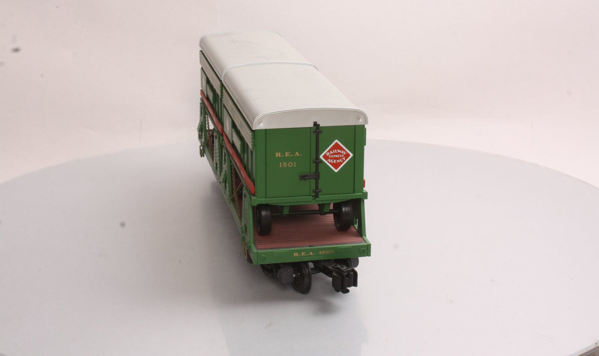 REA REA-46501 G Scale Piggyback Flat Car w/2 Trailers LN/Box