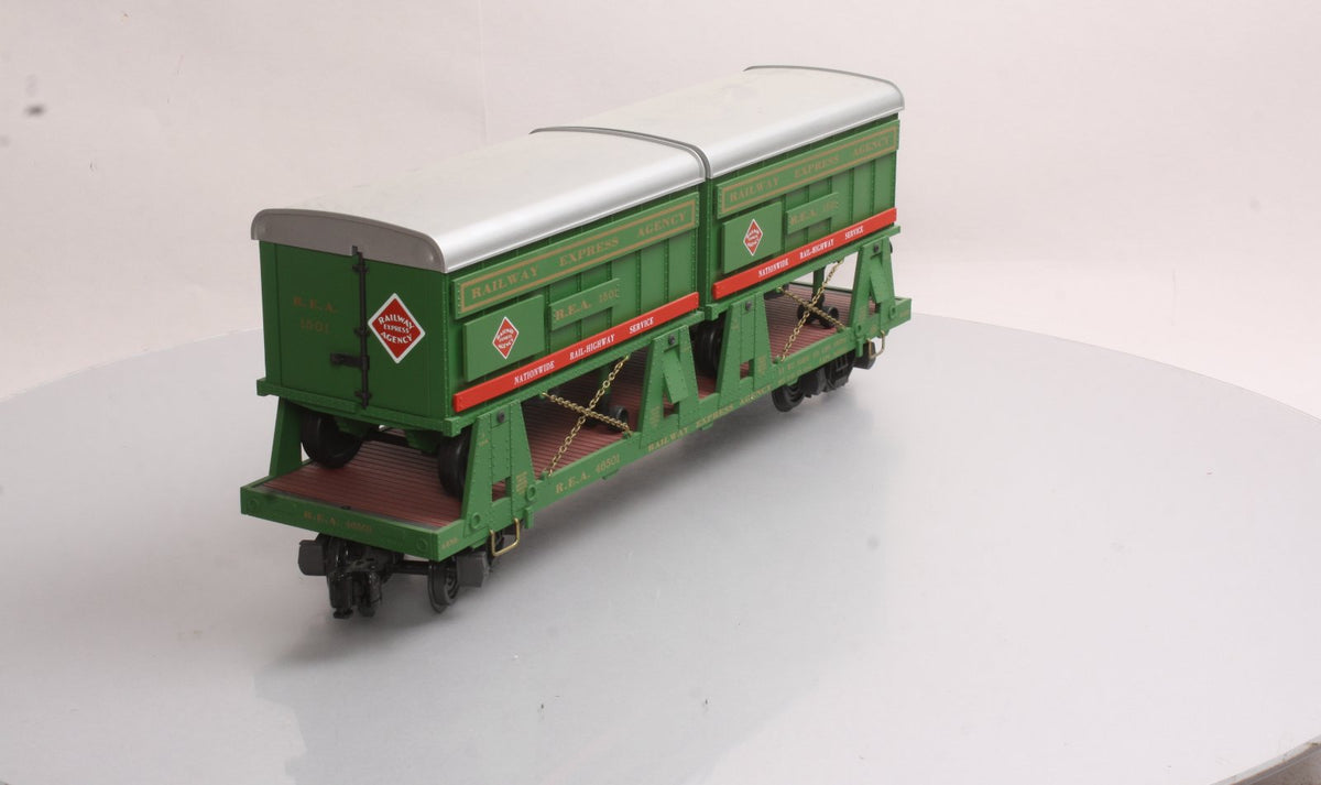 REA REA-46501 G Scale Piggyback Flat Car w/2 Trailers LN/Box