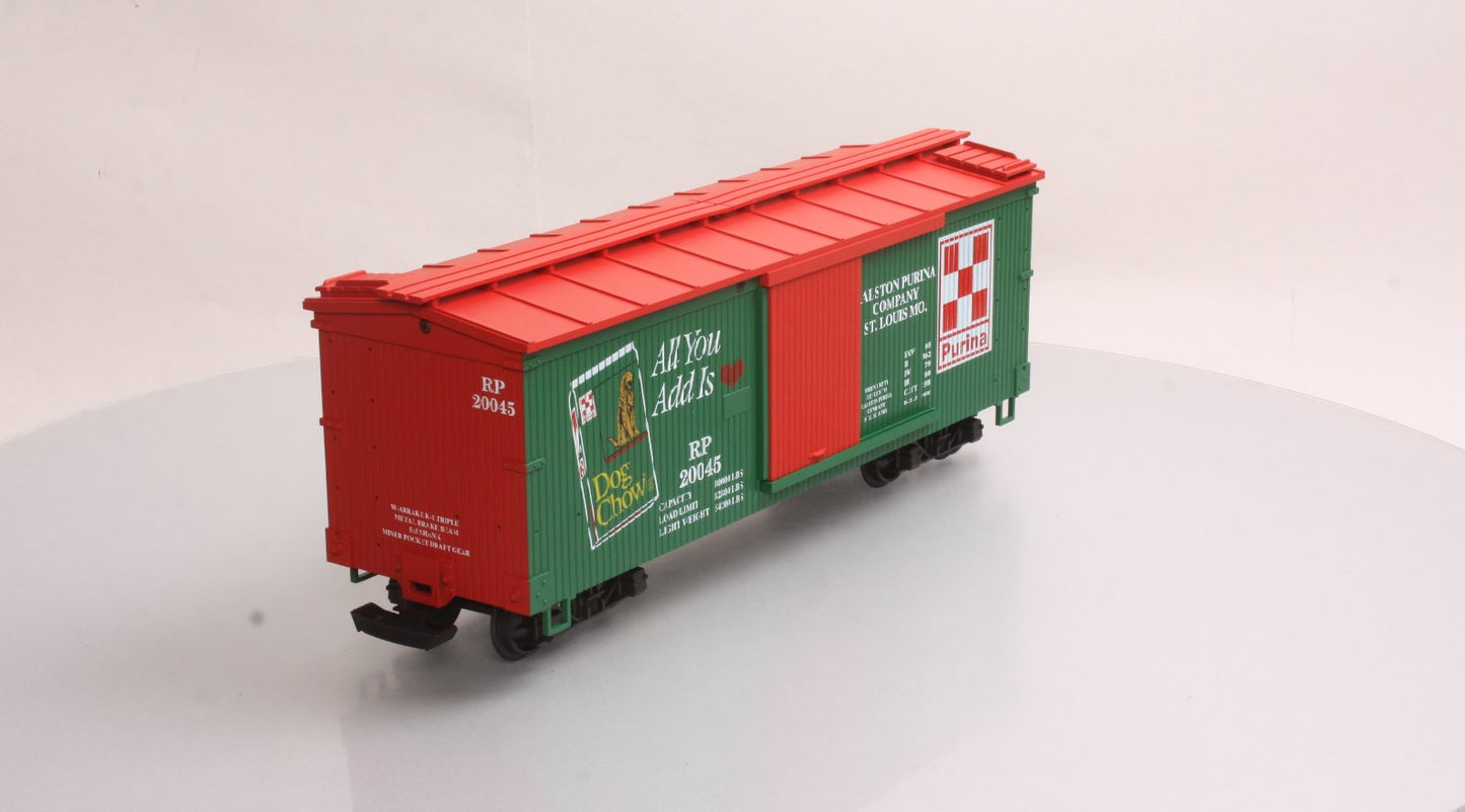 USA Trains 20045 G Purina Dog Chow Boxcar- Plastic Wheels LN/Box