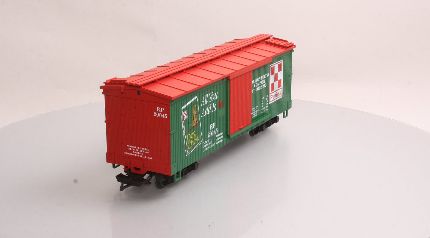 USA Trains 20045 G Purina Dog Chow Boxcar- Plastic Wheels LN/Box