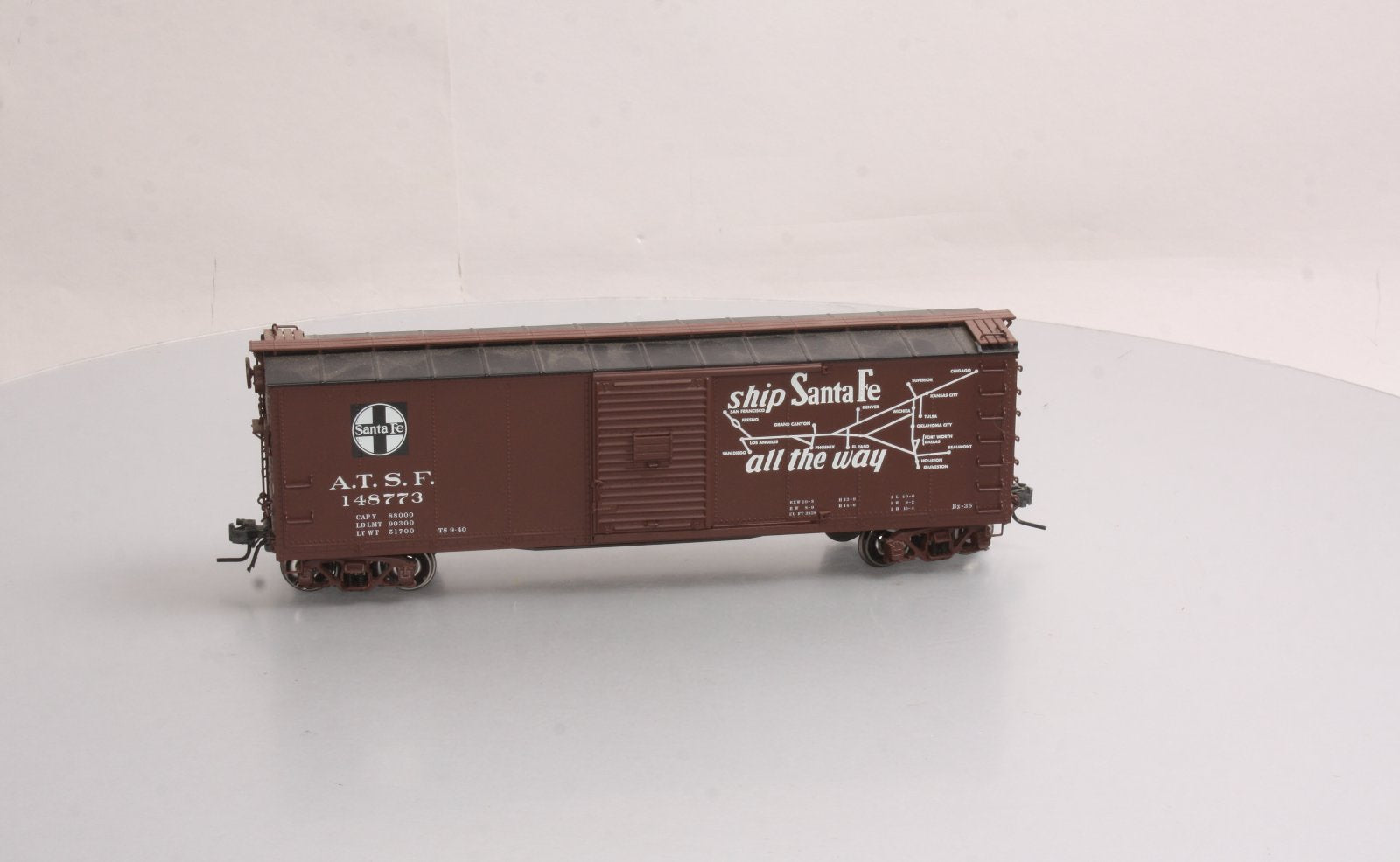 Atlas 7491-2 O Scale Santa Fe (ATSF) Steel Re-Built USRA Box Car #148773  2-Rail LN/Box