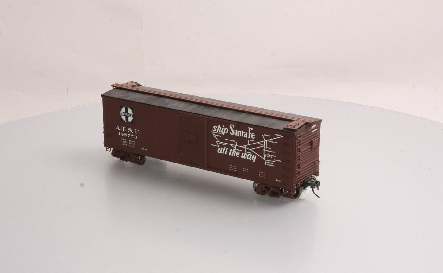 Atlas 7491-2 O Scale Santa Fe (ATSF) Steel Re-Built USRA Box Car #148773  2-Rail LN/Box