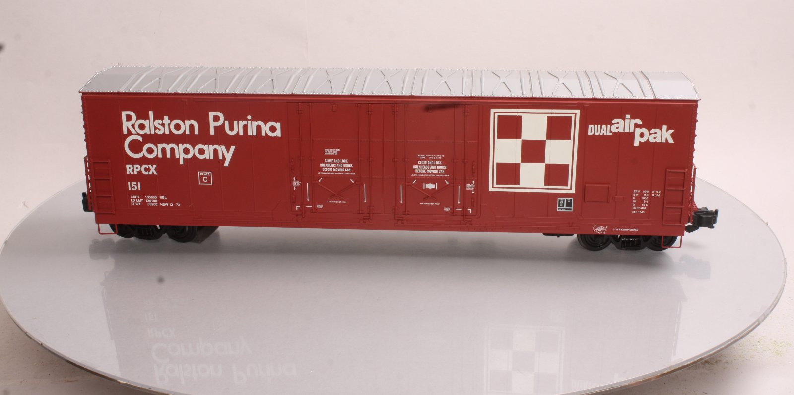 Aristo-Craft 50001 53' Evans Double Plug Door Boxcar Ralston-Purina #151 LN/Box