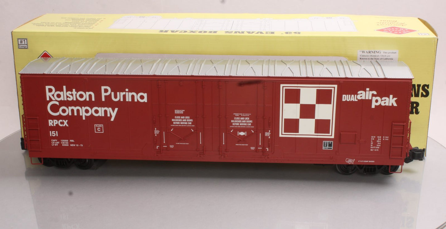 Aristo-Craft 50001 53' Evans Double Plug Door Boxcar Ralston-Purina #151 LN/Box