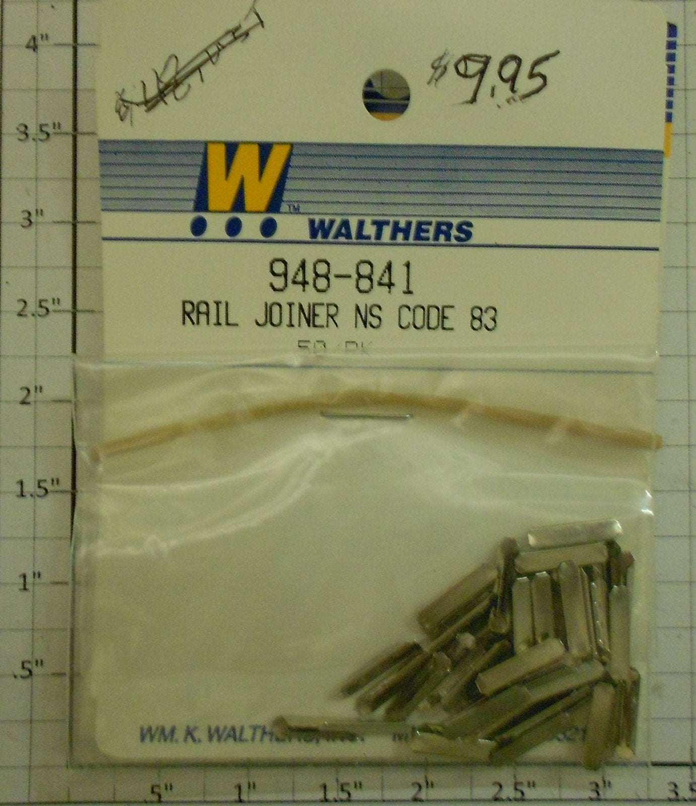Walthers 948-841 HO Code 83 Nickel Silver Rail Joiners (Pack of 50)
