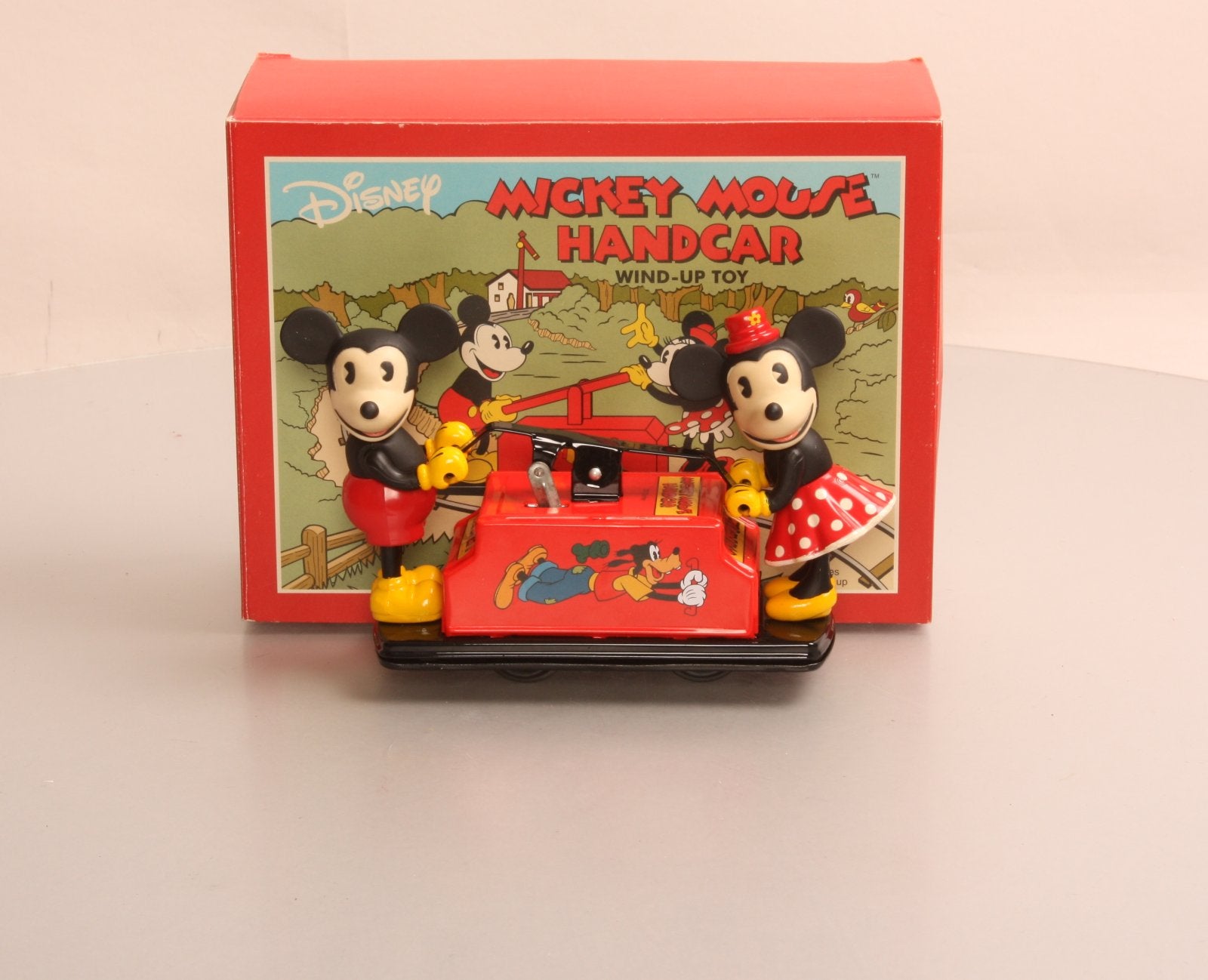Schylling 20831 Wind-Up Mickey Mouse Handcar LN/Box