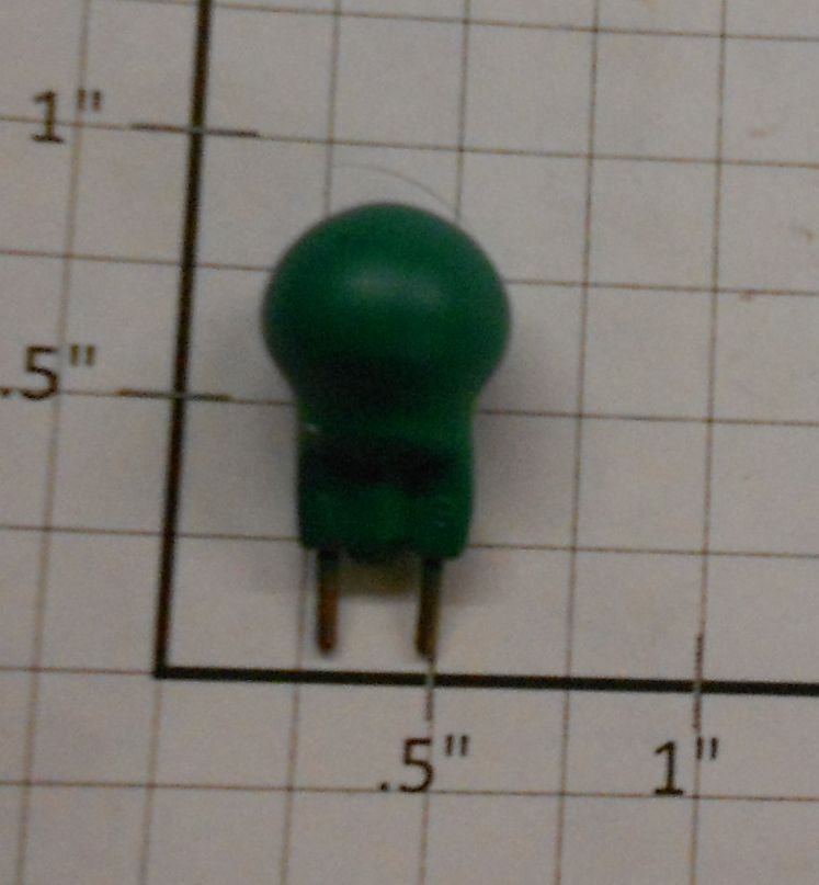 Lionel 19G 12 Volt 2-Pin Translucent Dark Green Light Bulb