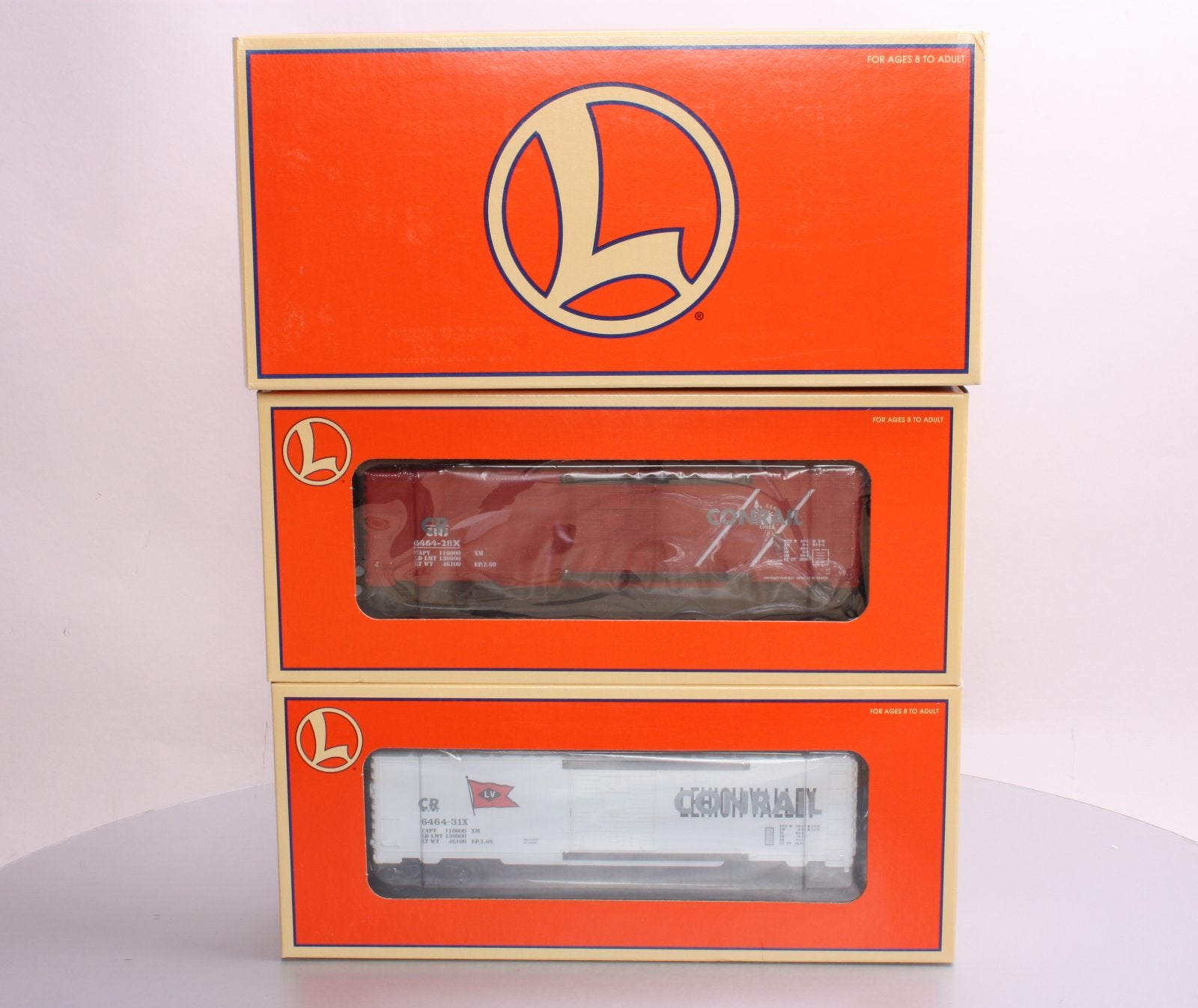 Lionel 6-29281 O CNJ & LV Overstamped Boxcars (Pack of 2) NIB
