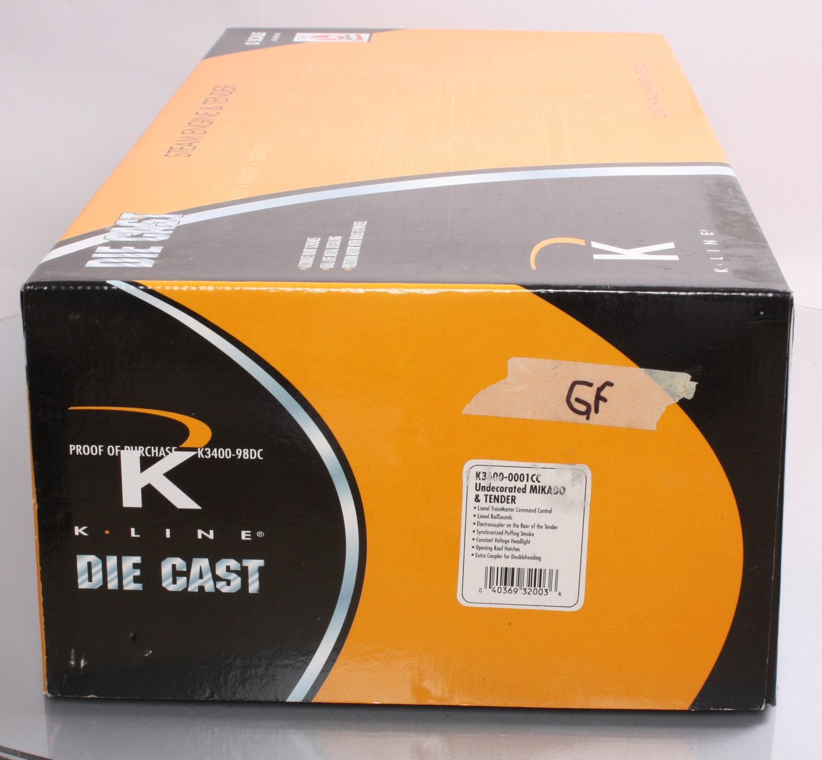 K-Line K3600-0001CC Undecorated Mikado Steam Locomotive & Tender w TRAINMASTER LN/Box