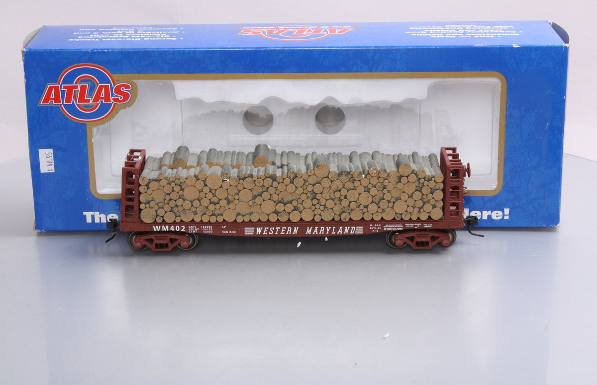 Atlas 7276-1 Western Maryland GSC Pulpwood Flatcar #402 - 2 Rail LN/Box