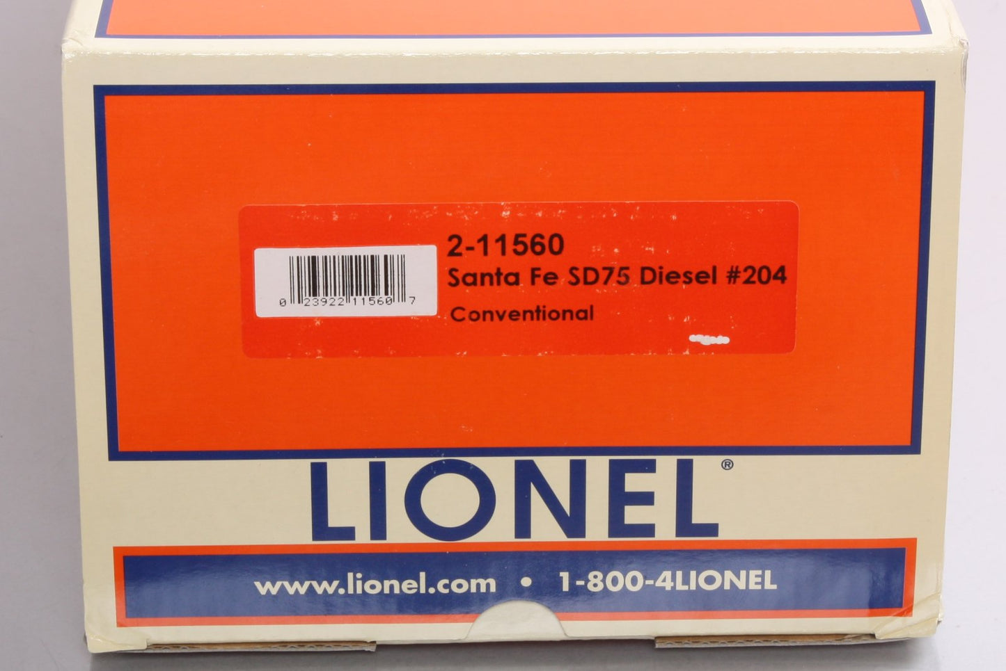 Lionel 211560 O Santa Fe SD75 Conventional Diesel Locomotive #204 NIB