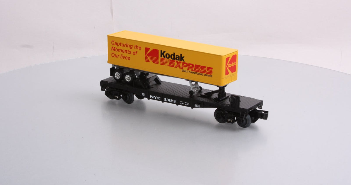 Lionel 6-58538 O Gauge LOTS New York Central Flatcar w/ Kodak Express Trailer NIB