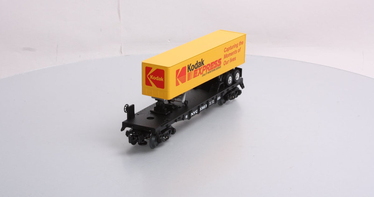Lionel 6-58538 O Gauge LOTS New York Central Flatcar w/ Kodak Express Trailer NIB