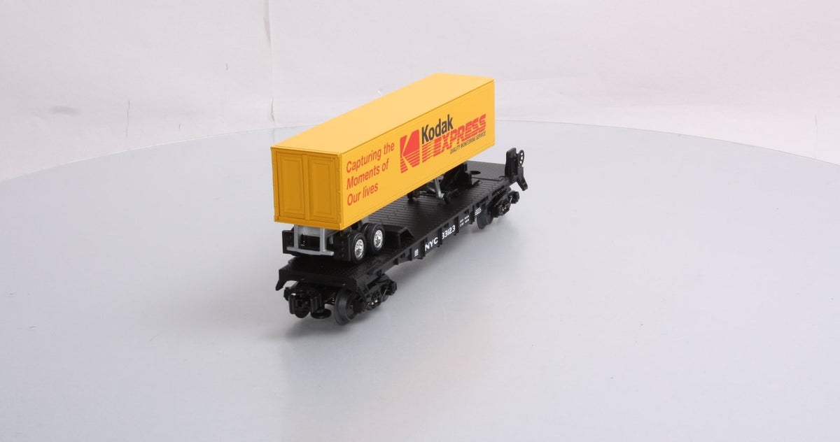 Lionel 6-58538 O Gauge LOTS New York Central Flatcar w/ Kodak Express Trailer NIB