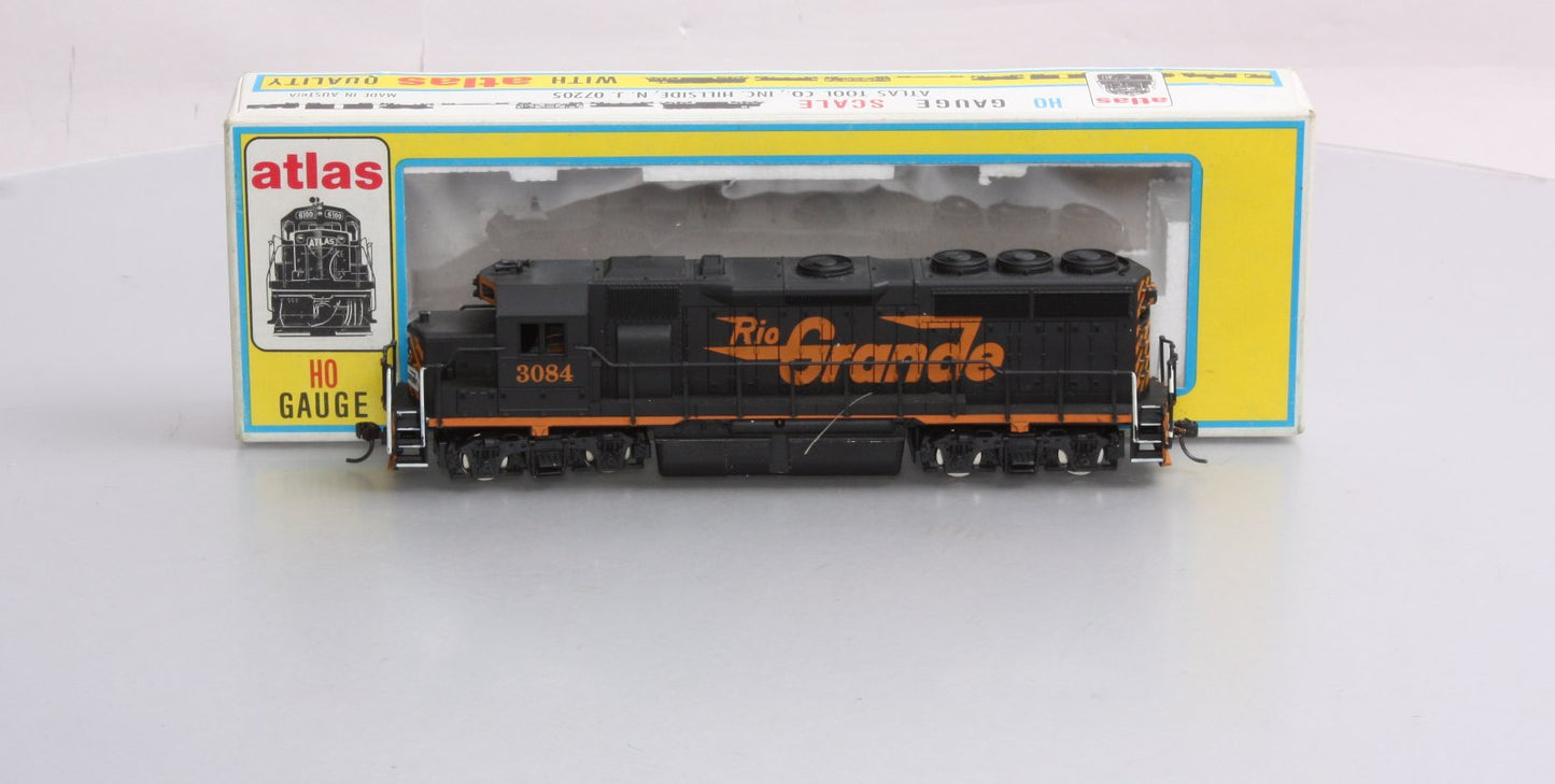 Atlas 7038 HO Scale Rio Grande GP40 Powered Diesel Locomotive #3084 LN/Box
