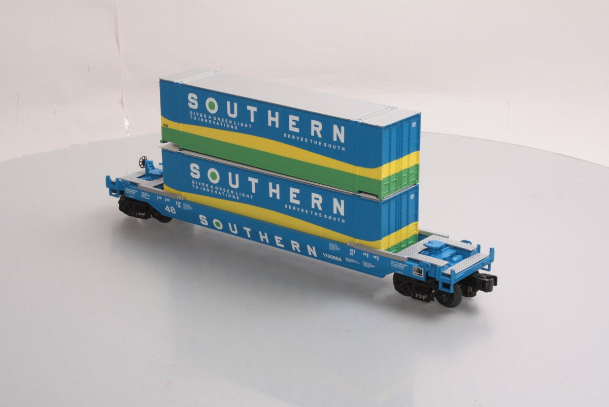 MTH 30-76138 O Gauge Southern Husky Stack Car #1195004 w/ Container Load LN
