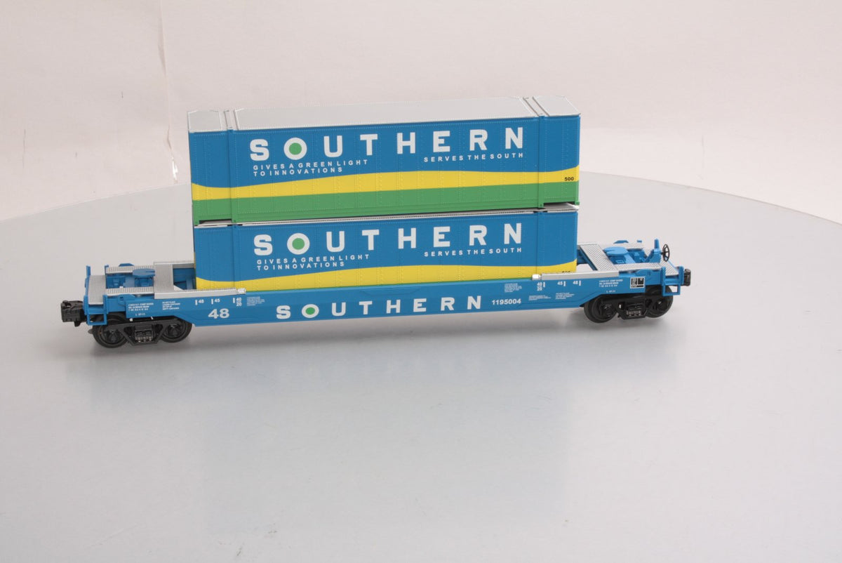 MTH 30-76138 O Gauge Southern Husky Stack Car #1195004 w/ Container Load LN