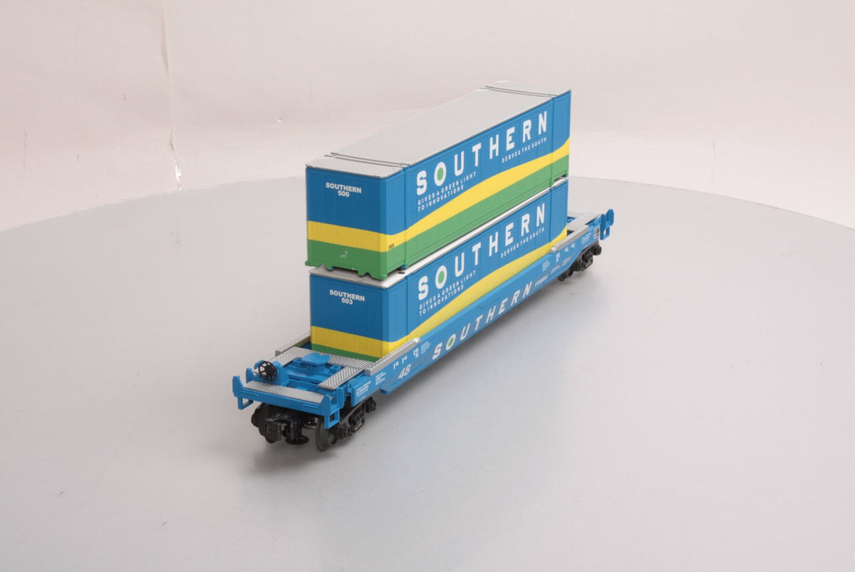 MTH 30-76138 O Gauge Southern Husky Stack Car #1195004 w/ Container Load LN