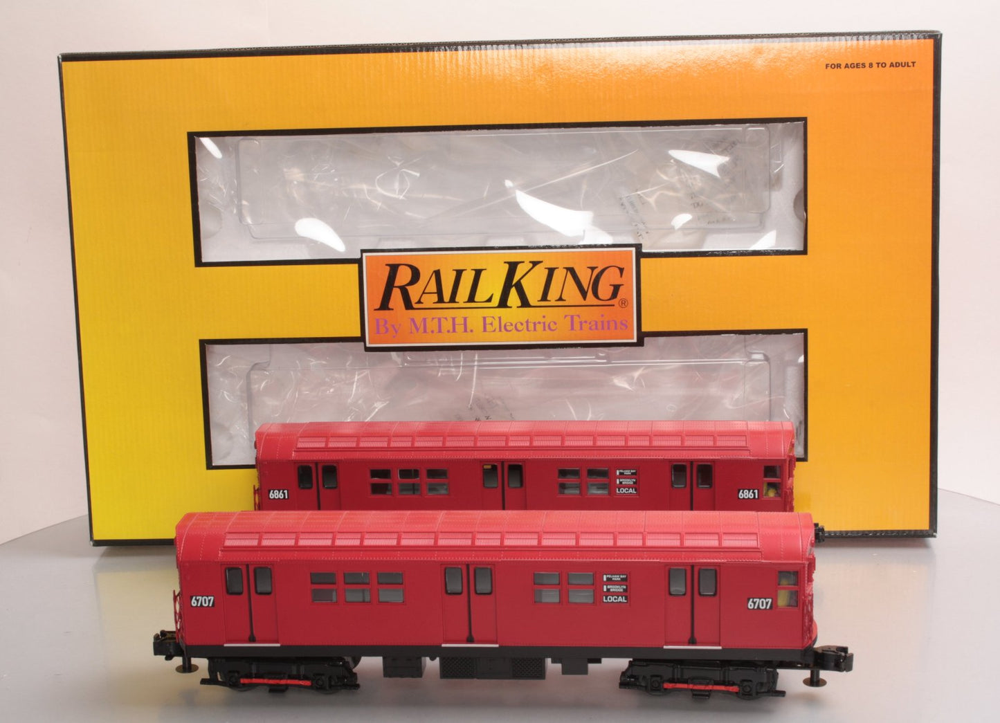 MTH 30-2392-3 O MTA - Redbird R-17 Subway Add-On Non Powered Set (Set of 2) LN/Box