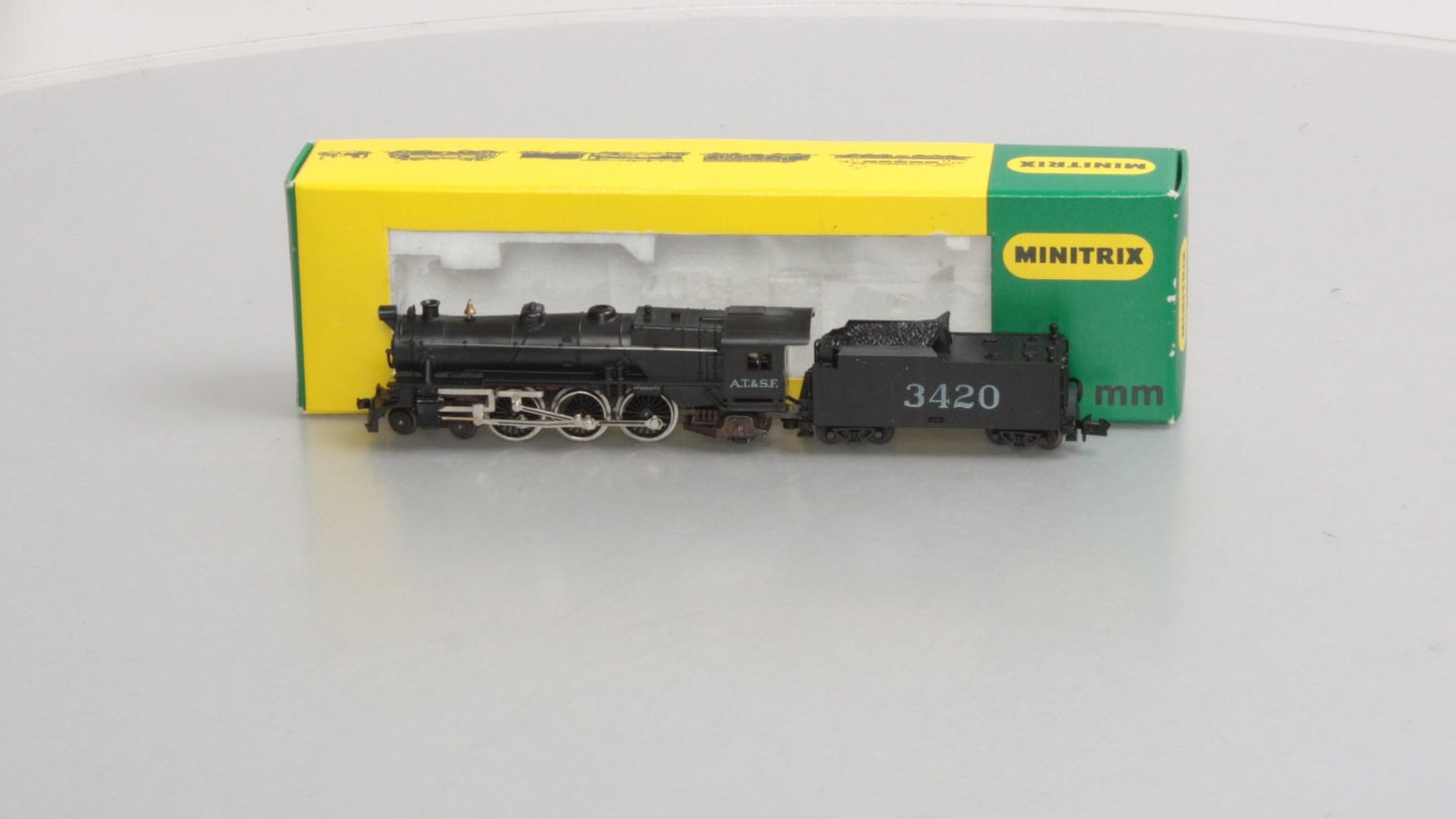 Minitrix 2990 N Scale AT&SF 4-6-2 Steam Locomotive & Tender #3420 LN/Box