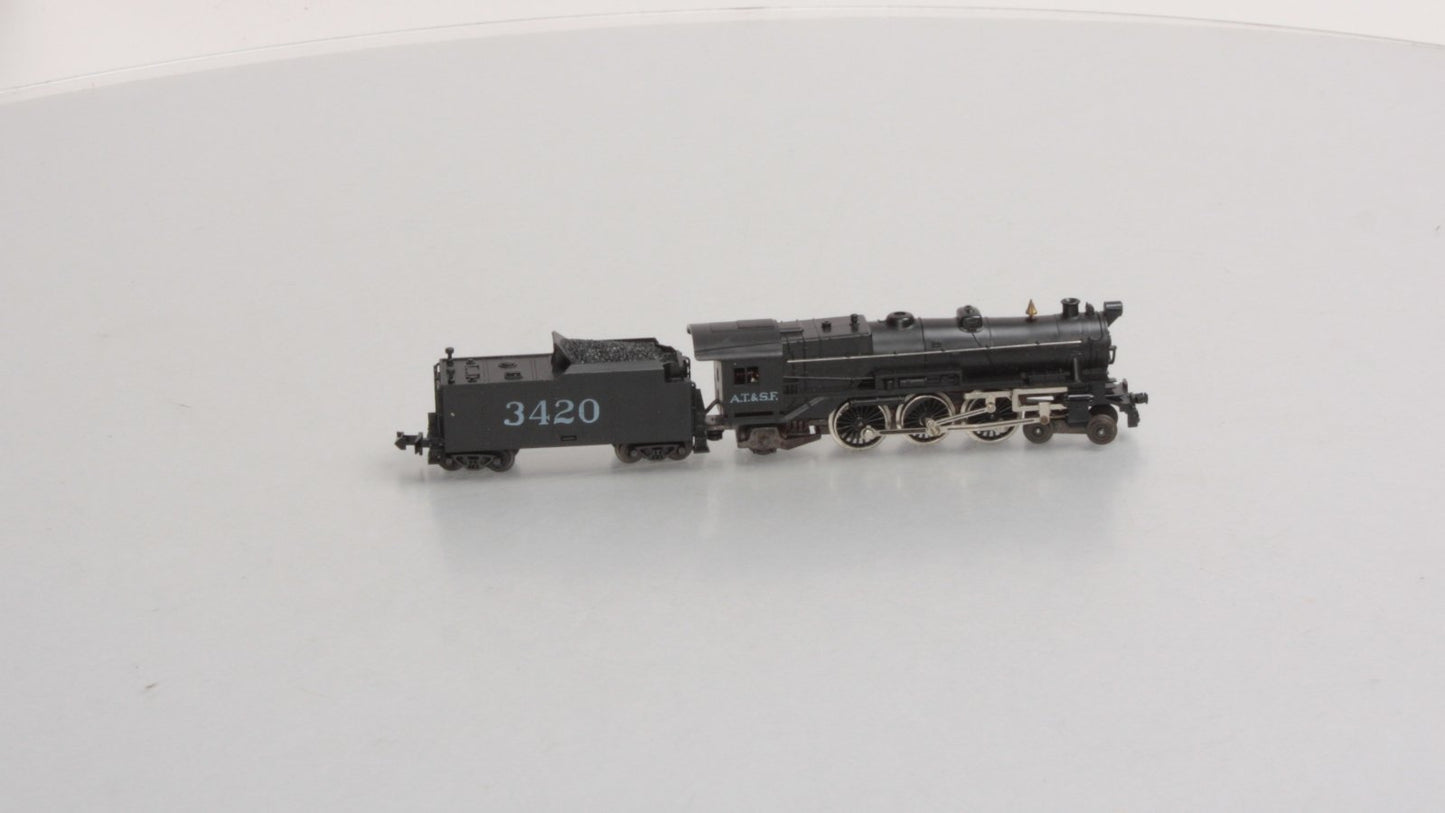 Minitrix 2990 N Scale AT&SF 4-6-2 Steam Locomotive & Tender #3420 LN/Box