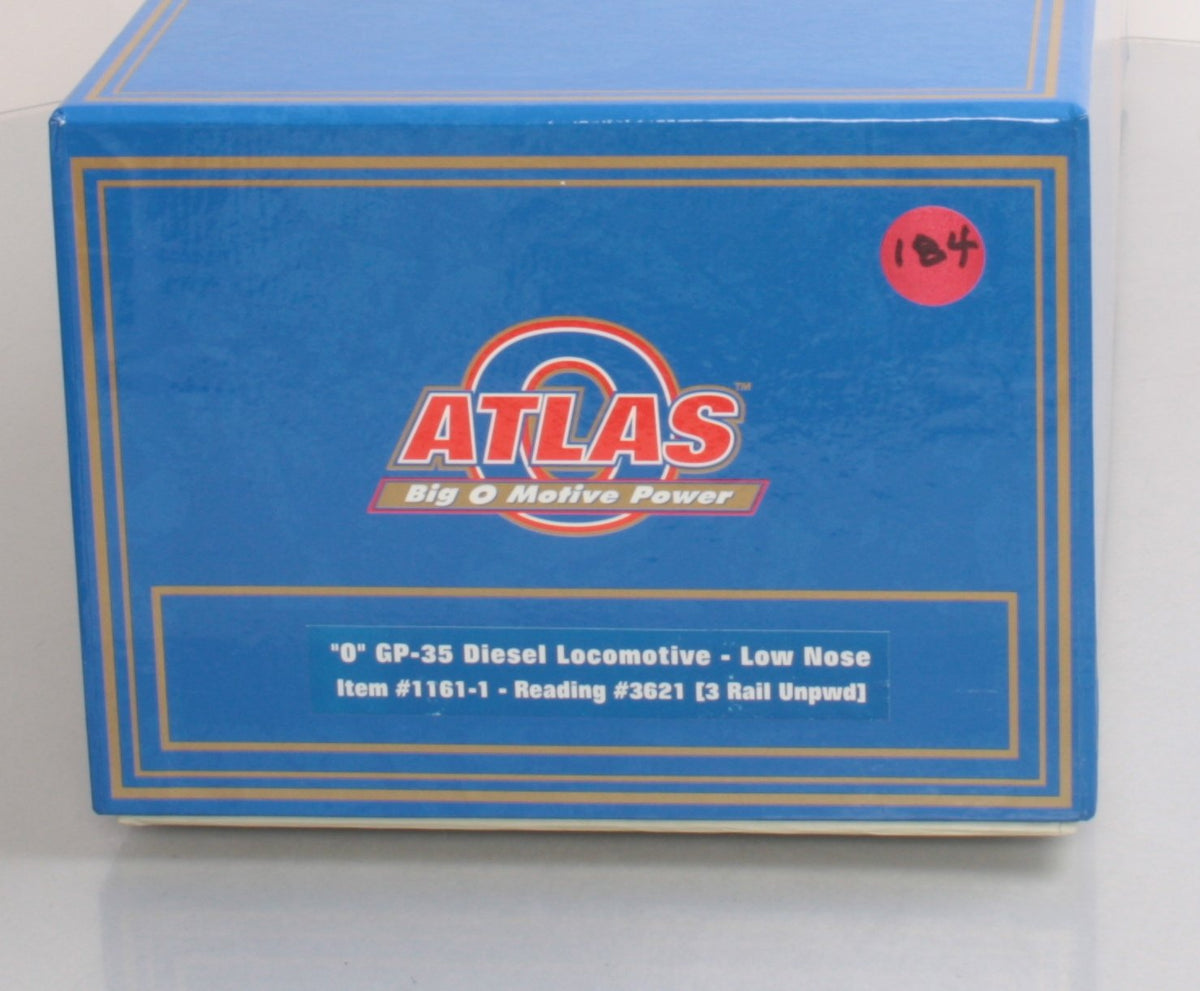 Atlas 1161-1 O Reading GP-35 Unpowered Low Nose Diesel Locomotive #3621 - 3-Rail LN/Box