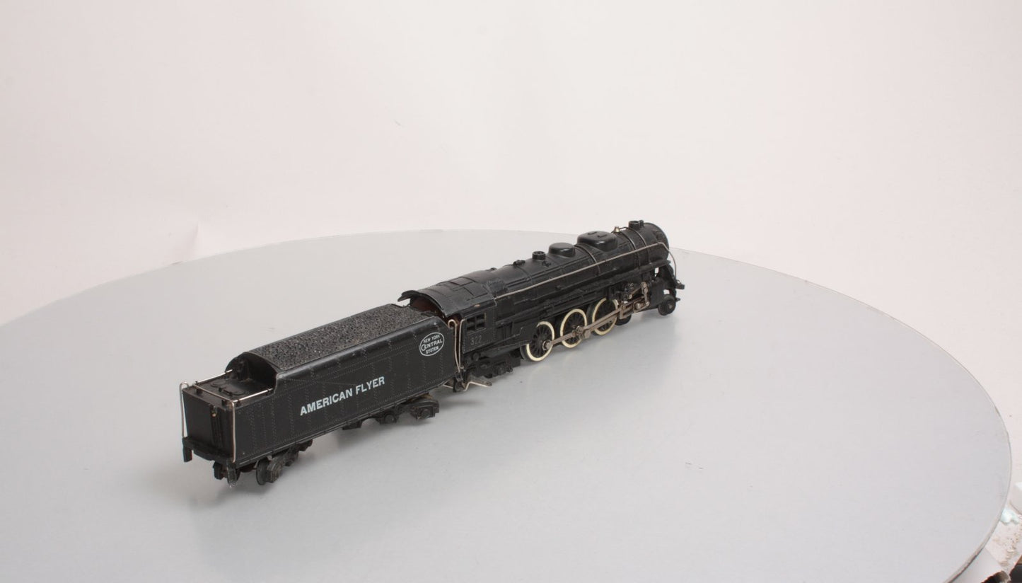 American Flyer 322 Vintage S NYC 4-6-4 Hudson Steam Locomotive & Tender VG